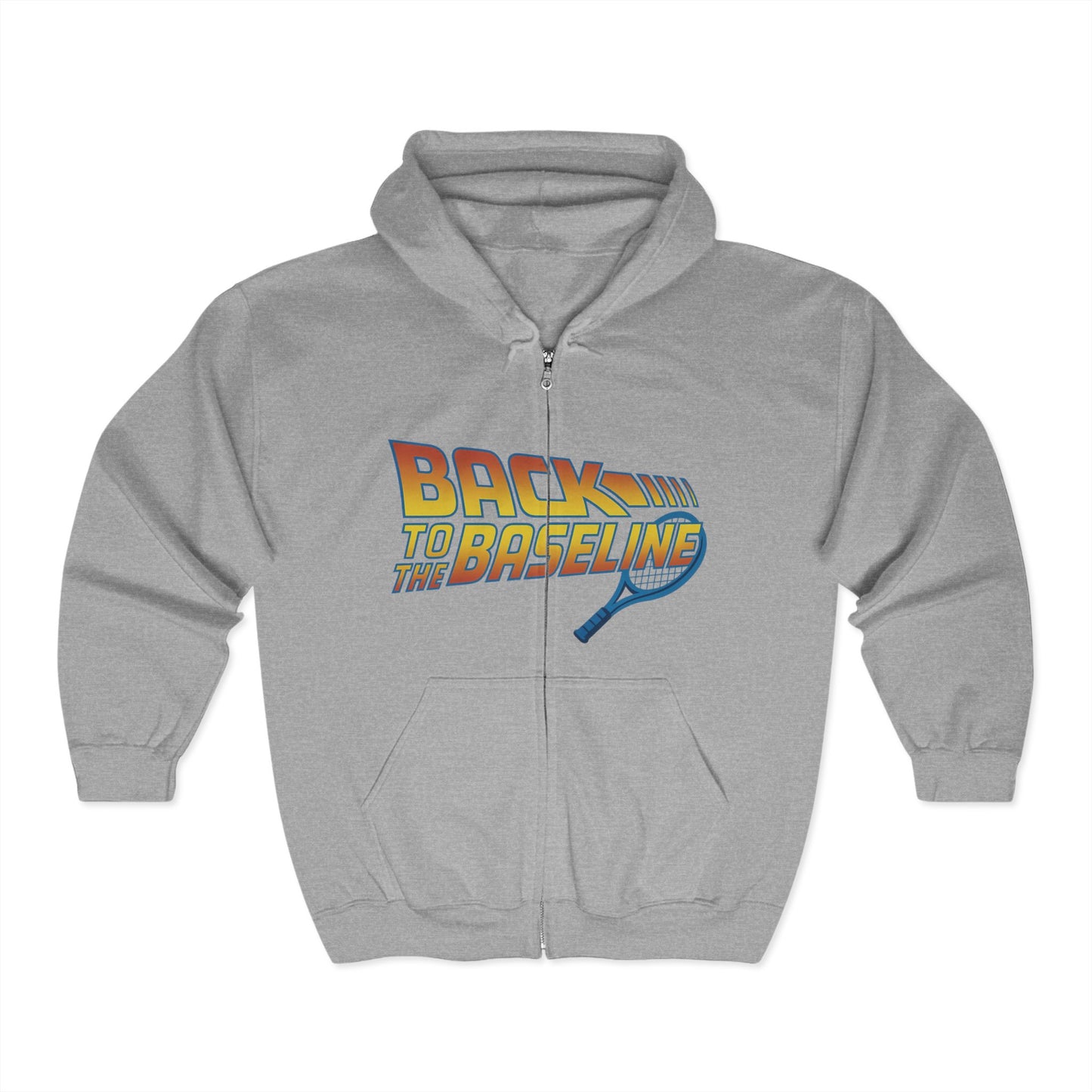 Back to the Baseline Unisex Zip Hoodie - Perfect for Tennis Lovers