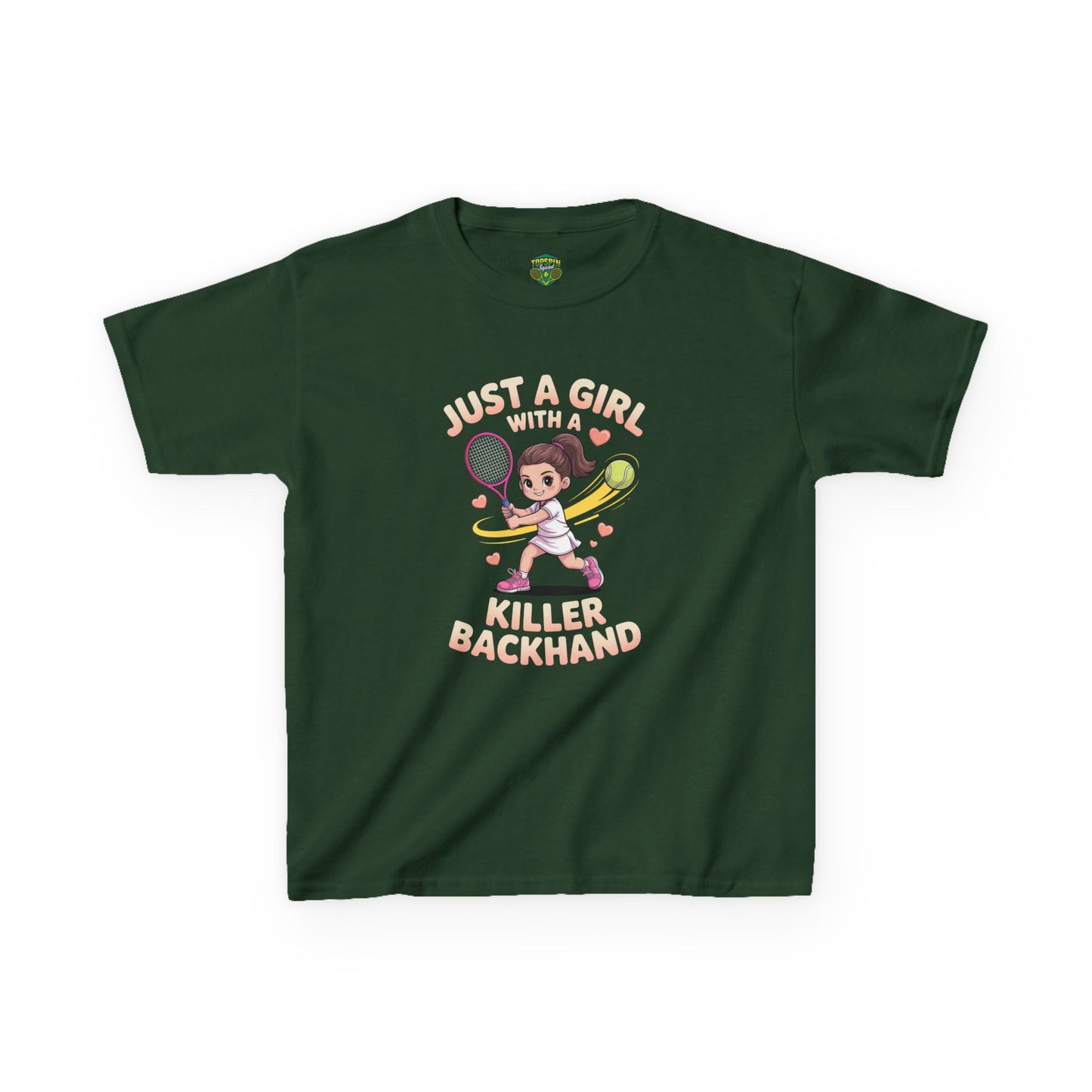 Kids Tennis Tee - Just a Girl with a Killer Backhand