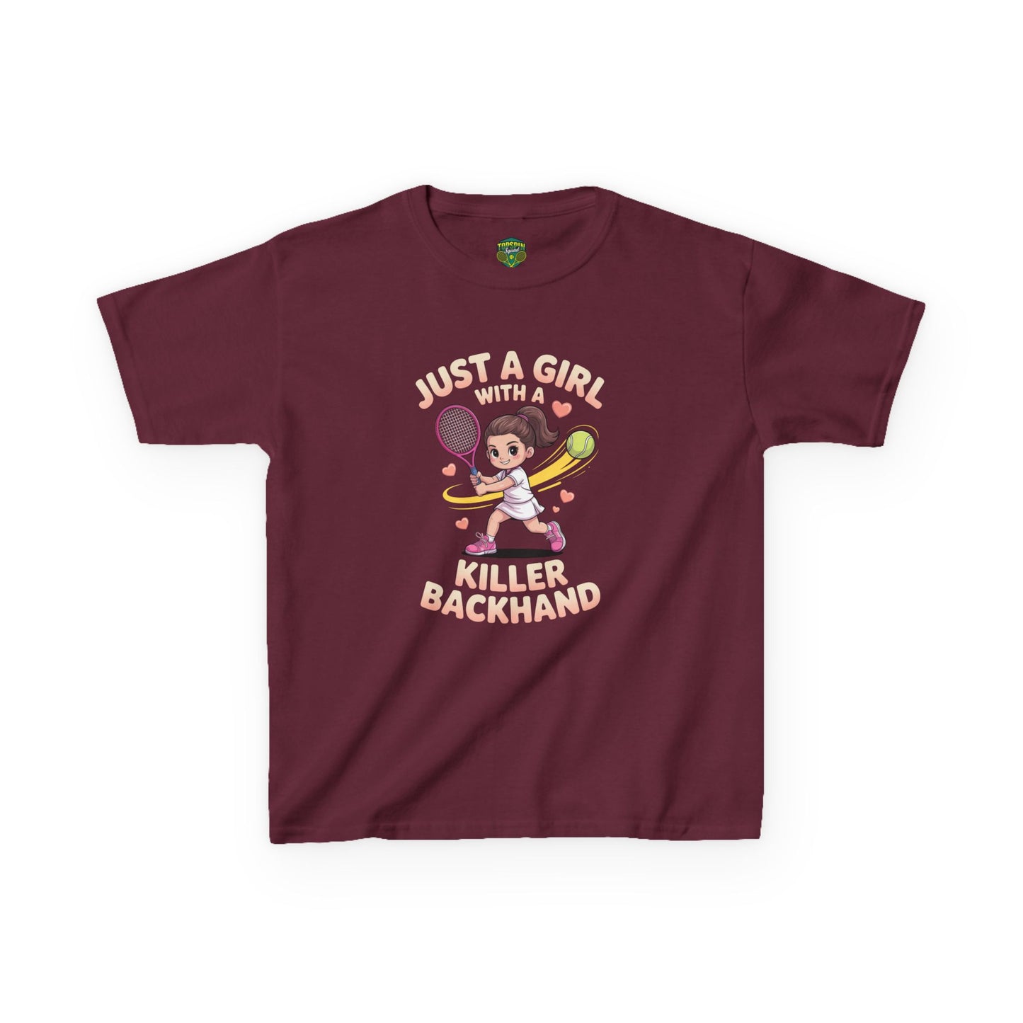 Kids Tennis Tee - Just a Girl with a Killer Backhand