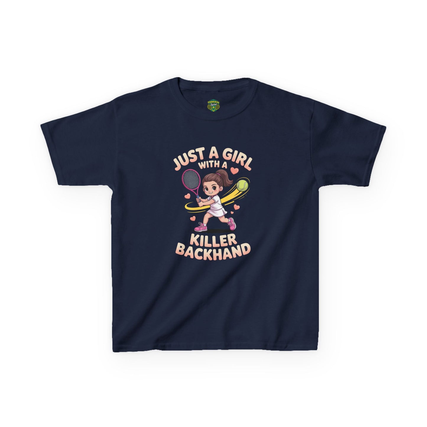 Kids Tennis Tee - Just a Girl with a Killer Backhand