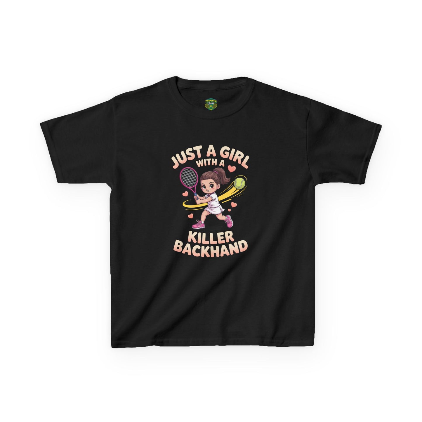 Kids Tennis Tee - Just a Girl with a Killer Backhand