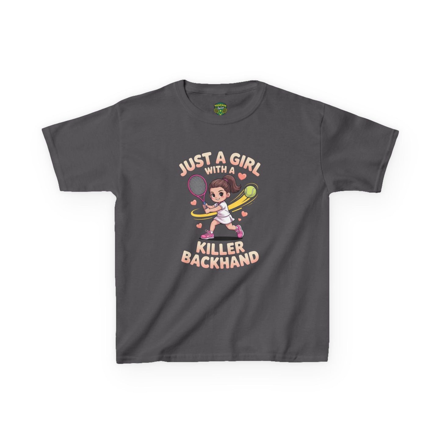 Kids Tennis Tee - Just a Girl with a Killer Backhand