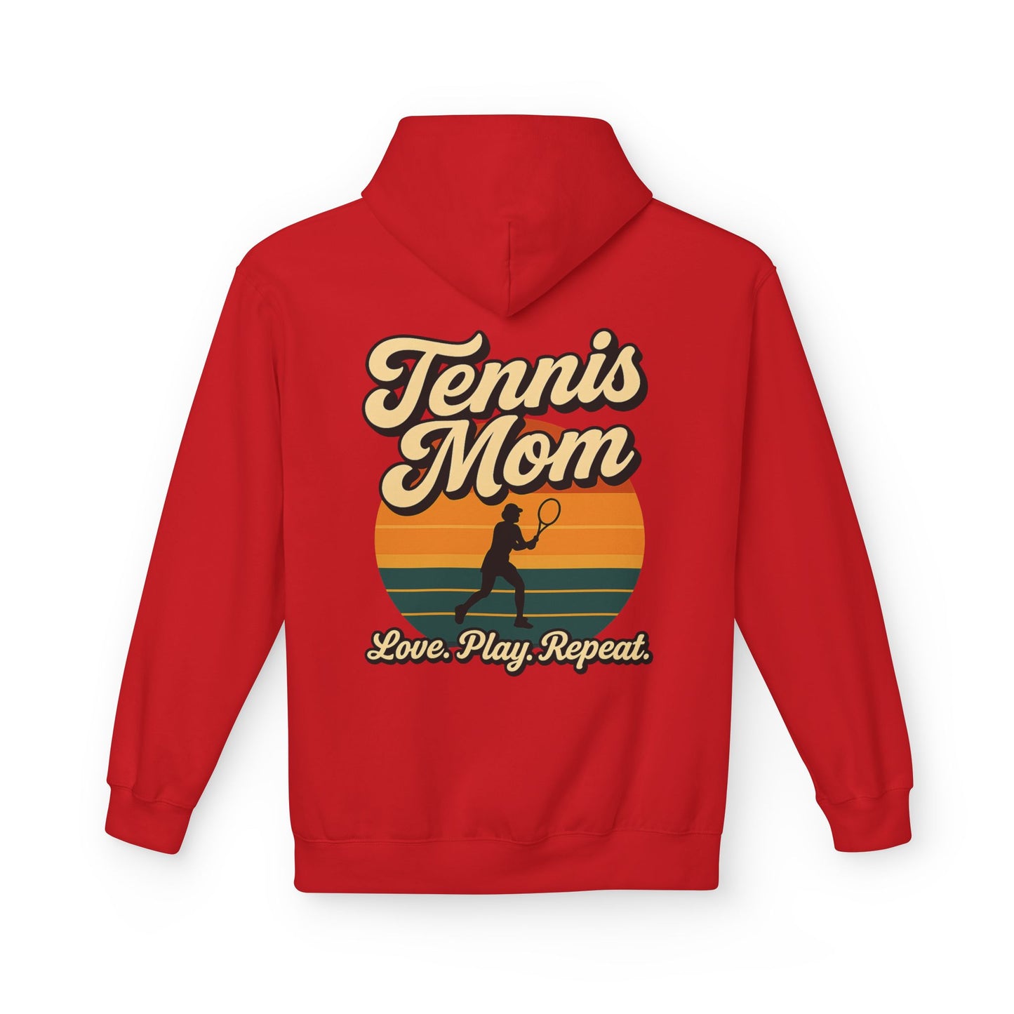Tennis Mom Fleece Hoodie - Love, Play, Repeat - Perfect Gift for Tennis Lovers