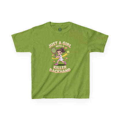 Kids Tennis Tee - Just a Girl with a Killer Backhand