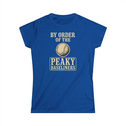 Peaky Baseliners Women's Softstyle Tee - Fun Tennis Shirt for Sports Lovers
