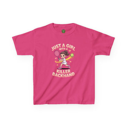 Kids Tennis Tee - Just a Girl with a Killer Backhand