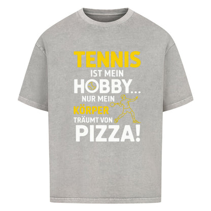 Tennis Ist Mein Hobby... Pizza - Premium Oversized T-Shirt - Topspin Squad