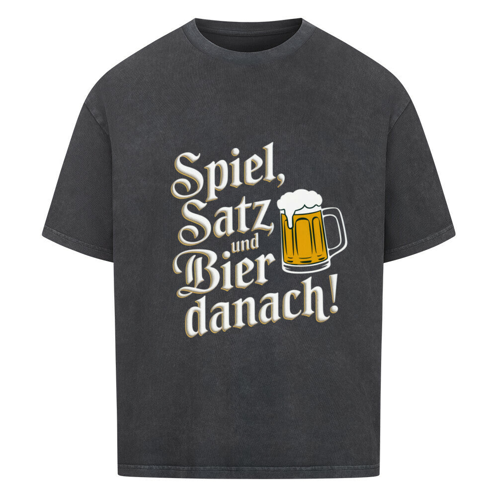 Spiel, Satz und Bier - Premium Oversized T-Shirt - Topspin Squad