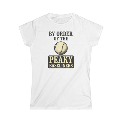 Peaky Baseliners Women's Softstyle Tee - Fun Tennis Shirt for Sports Lovers