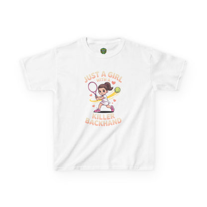 Kids Tennis Tee - Just a Girl with a Killer Backhand
