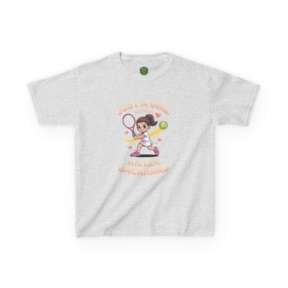 Kids Tennis Tee - Just a Girl with a Killer Backhand